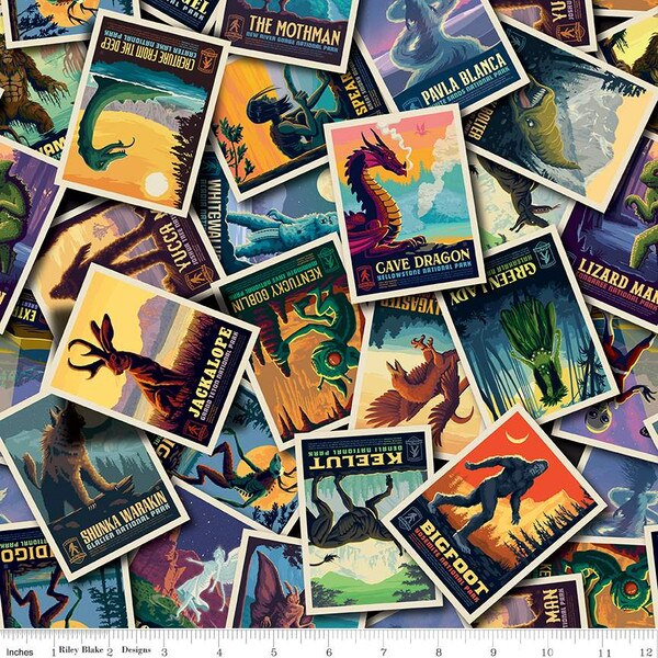 Legends of the National Parks Postcard Toss Multi Riley Blake Designs